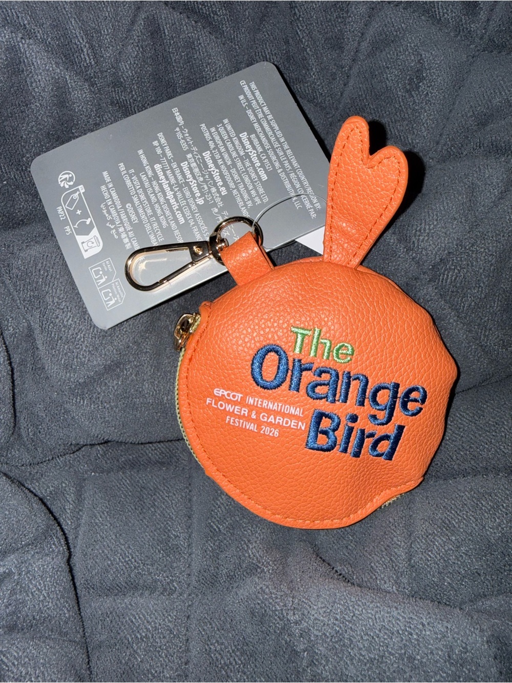 Disney Parks Orange Bird Coin Purse Keychain 2026 Epcot Flower & Garden Festival - Picture 3 of 4